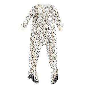 Magnetic Me One Piece Size 12-18 M 22-27 Lbs Black Polka‎ Dotted Footie Pajamas